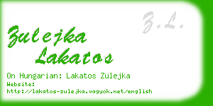 zulejka lakatos business card